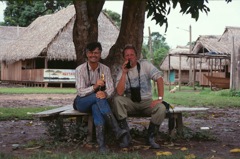 Erling and Nils having some beer in Boca Manu